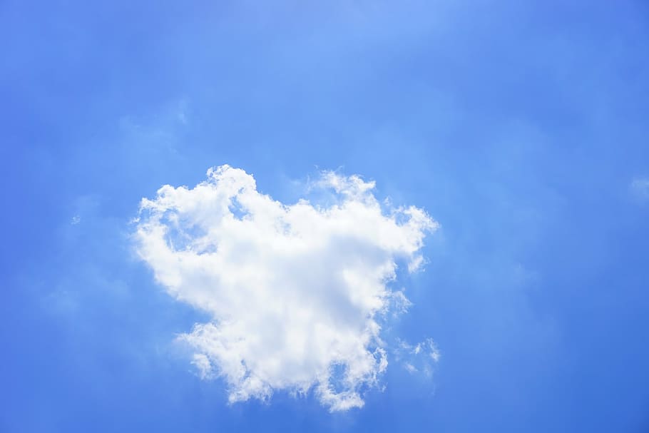 clouds, cumulus, cumulus clouds, summer day, sky, blue, sunny HD wallpaper