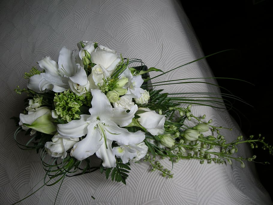 flowers, wedding, white, plant, flowering plant, freshness HD wallpaper