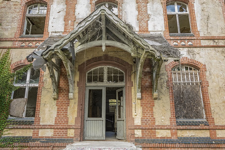 architecture, old, building, house, facade, window, input, home front HD wallpaper
