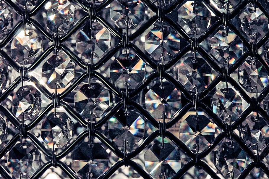 close-up photography of gray wallpaper, crystals, pattern, design HD wallpaper