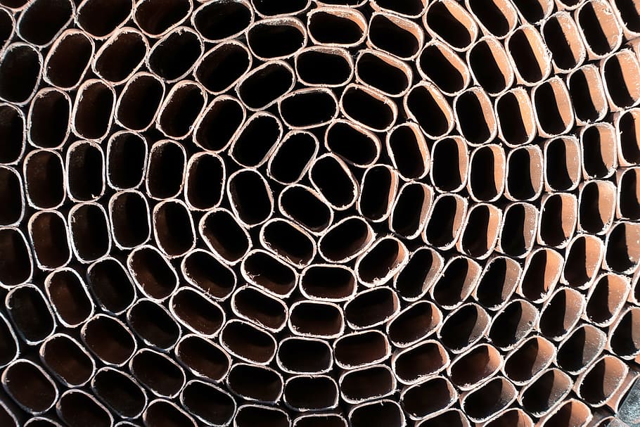 brown container lot, structure, concentric, pattern, oval, about HD wallpaper