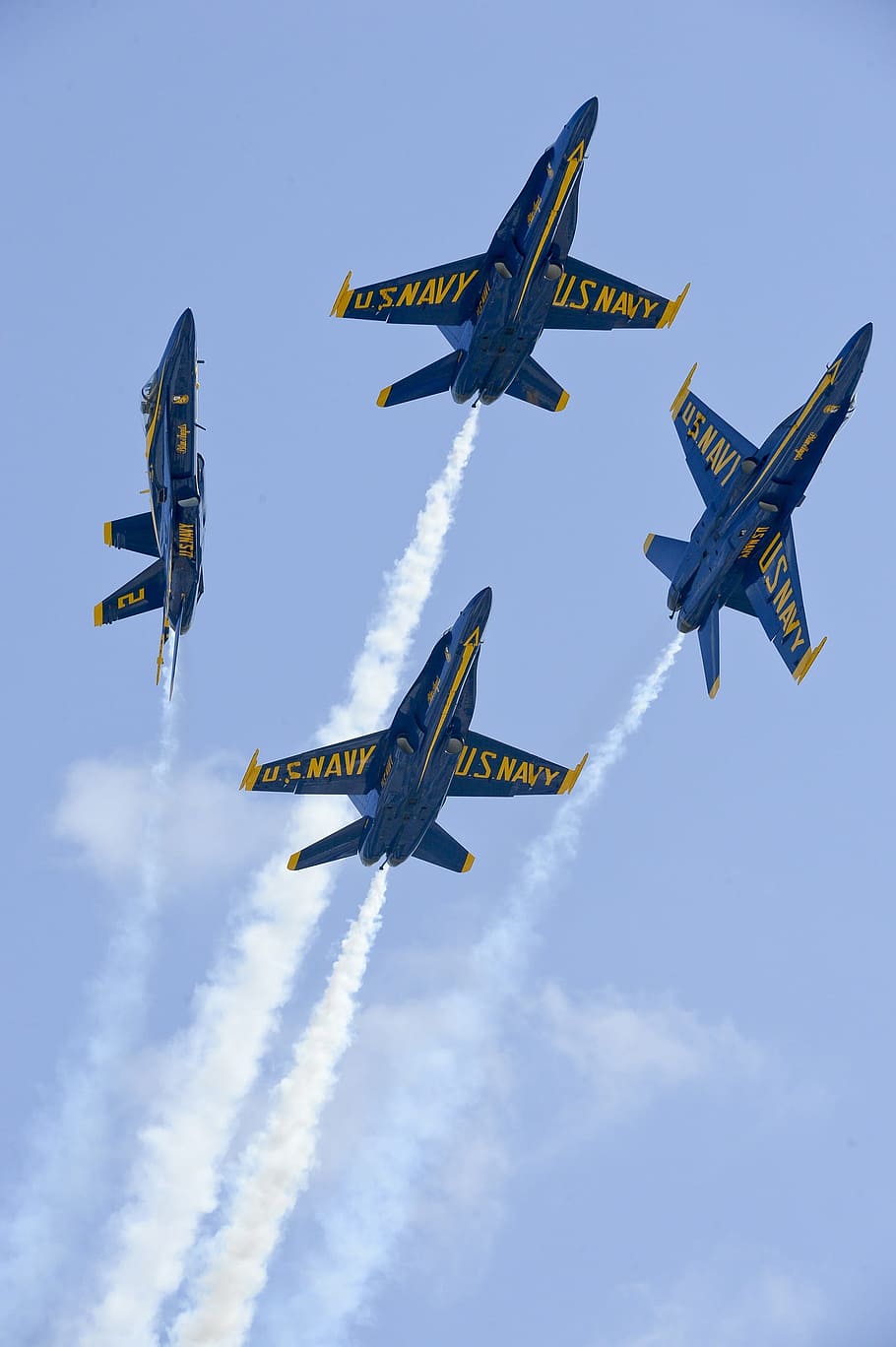 HD wallpaper: four blue jet fighters, blue angels, navy, precision, planes  | Wallpaper Flare