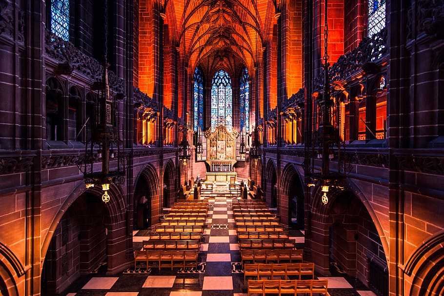 Colorful interior of church building, architecture, famous Place HD wallpaper