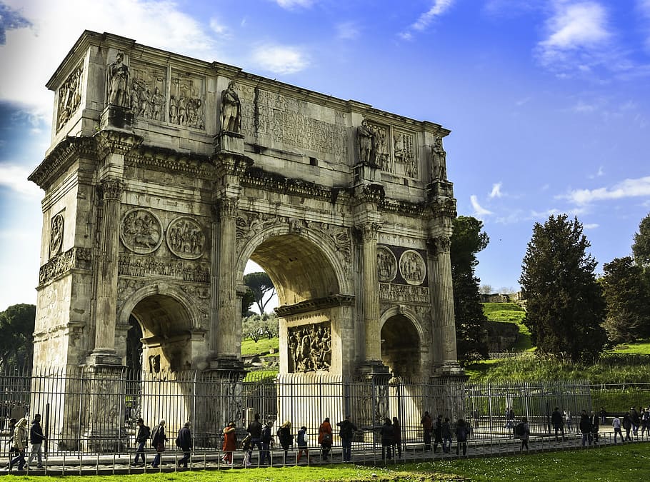 Constantine, Arc, Architecture, Italy, rome, ancient, roman, HD wallpaper