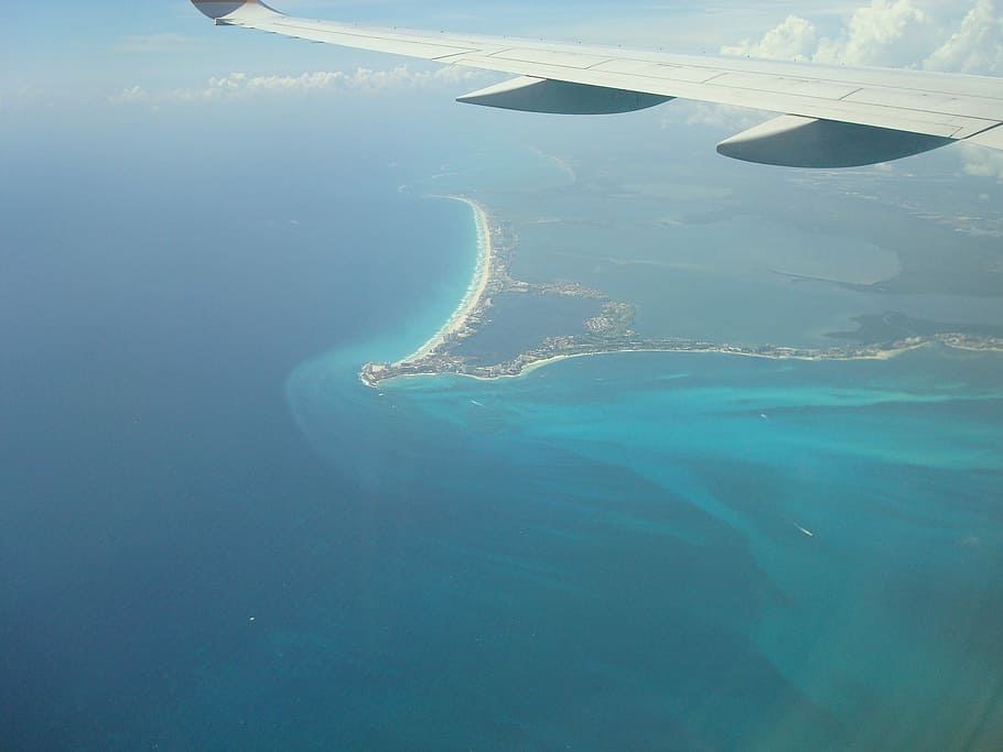 Flight, Cancun, Air, Vision, Plane, Wing, costa, ocean, mar HD wallpaper
