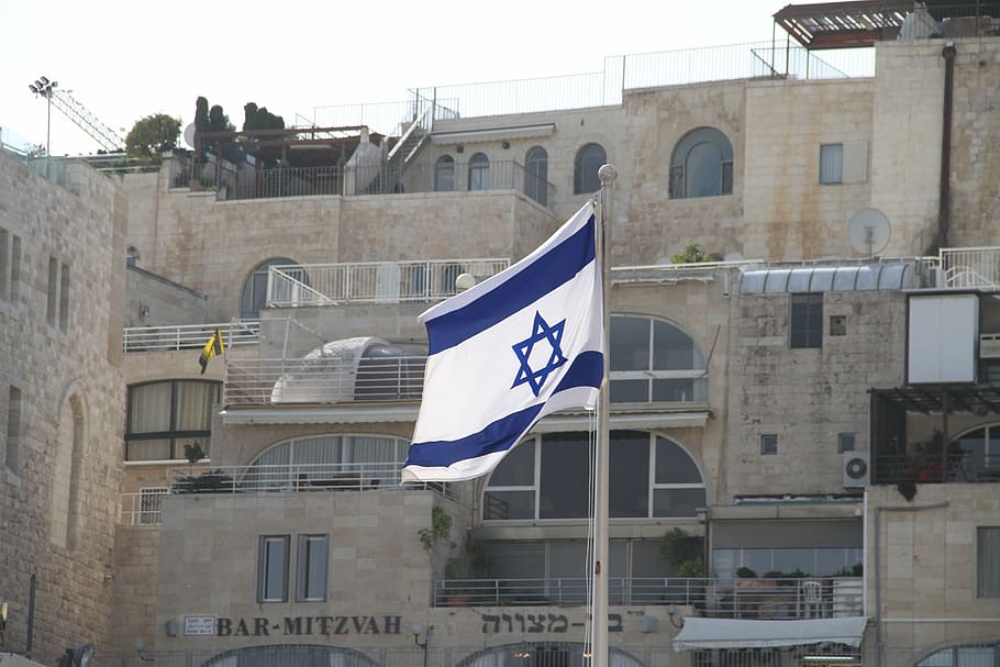 israel, jerusalem, flag, star of david, holy city, west wall, HD wallpaper