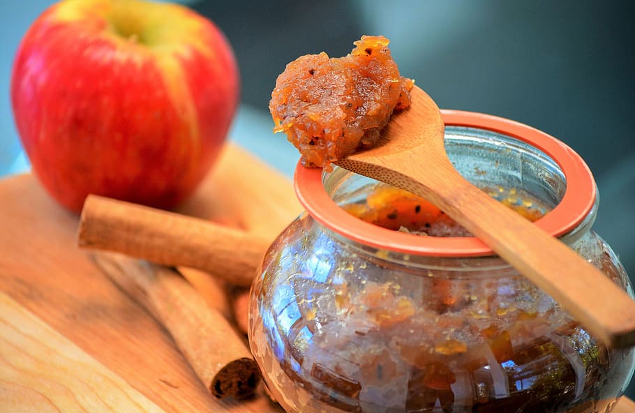 jam, breakfast, apple, drip, power, pot, food, eat, food product HD wallpaper