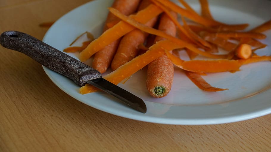 carrot, knife, cooking, kitchen, food, preparation, food and drink HD wallpaper