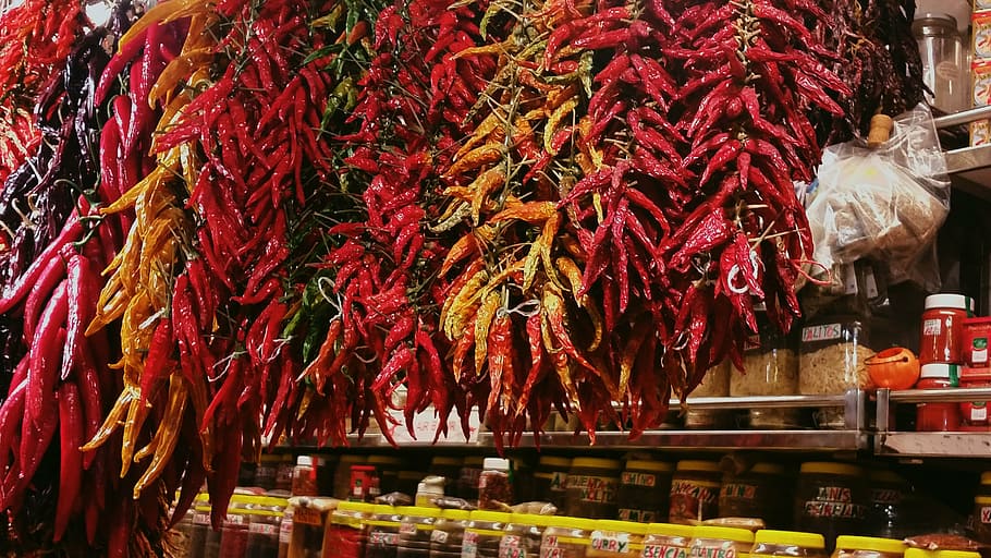 chili's, chilli, pepper, food, spicy, red, fresh, vegetable, HD wallpaper