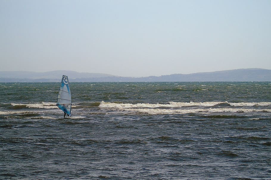 wind, surfer, ocean, water, board, sea, sport, ride, boarding HD wallpaper