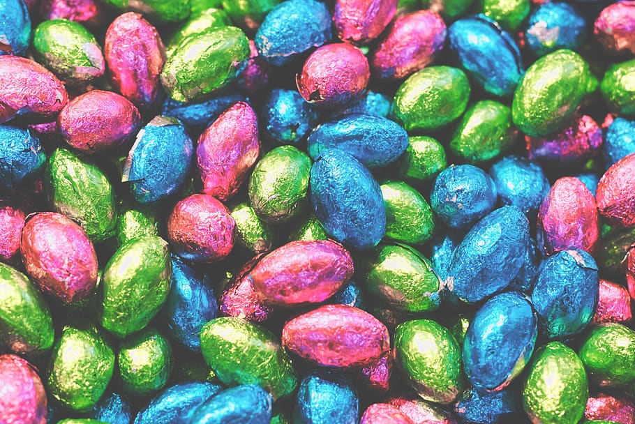 chocolate, sweet, wrapper, sparkle, full frame, large group of objects HD wallpaper
