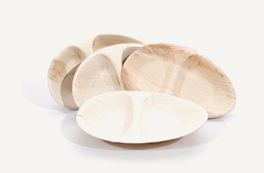 oval, plates, palm leaf, material, dishware, wooden, wood - Material HD wallpaper