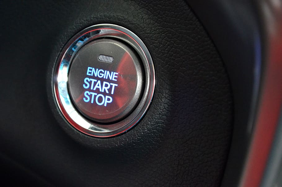 engine start stop-printed button, ignition, system, push, car