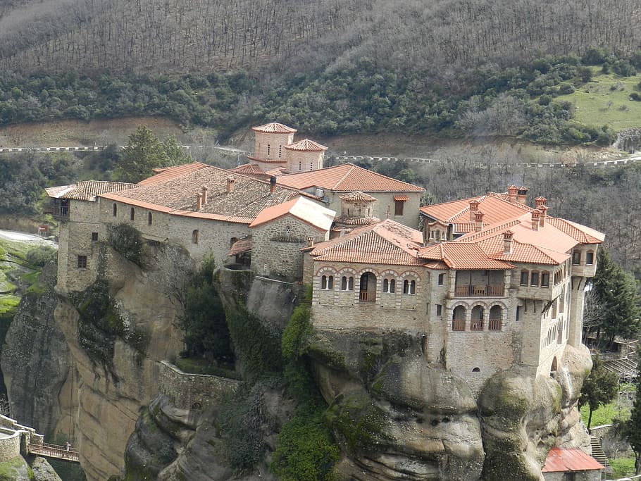 Meteor, Meteor Monastery, ancient meteor monastery, monastery on the rock HD wallpaper