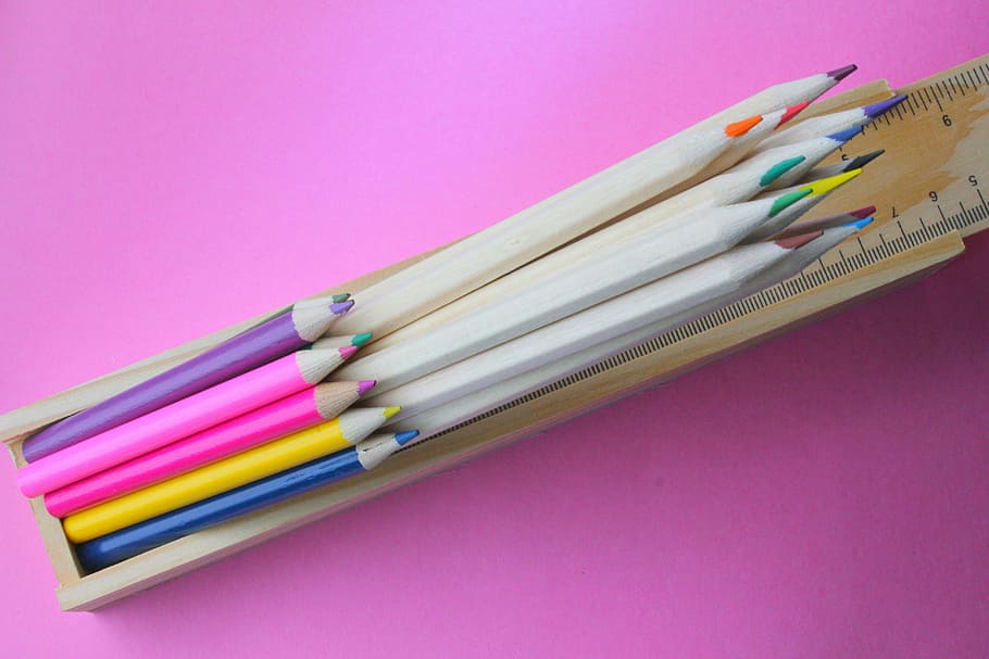Pencils, Coloured, Draw, Sketch, Art, color, office supplies, HD wallpaper