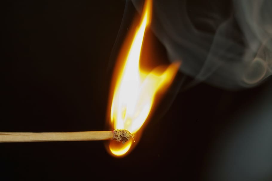match, fire, close, burn, matches, kindle, flame, macro, sulfur HD wallpaper