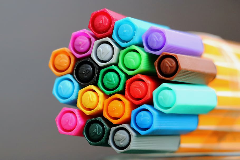 felt tip pens, colorful, draw, paint, stationery, writing implement, HD wallpaper