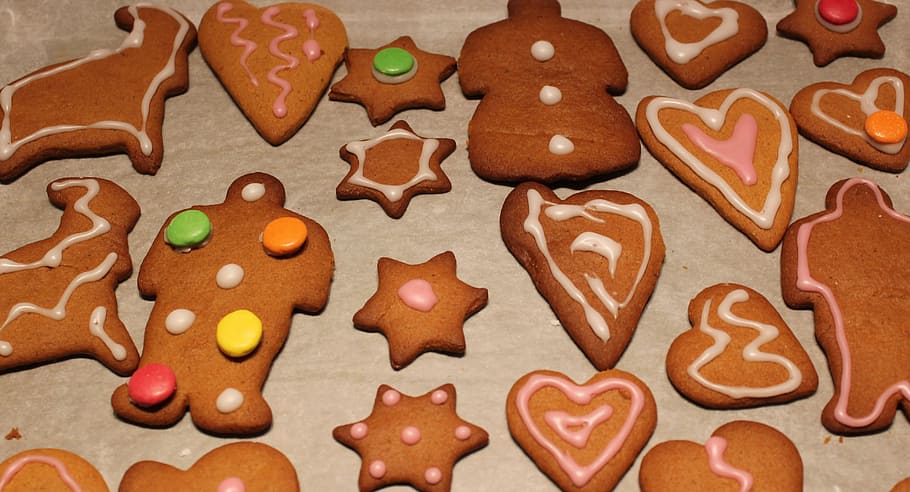 food, baking, gingerbread, cake, sweet, cookie, baked, food and drink HD wallpaper