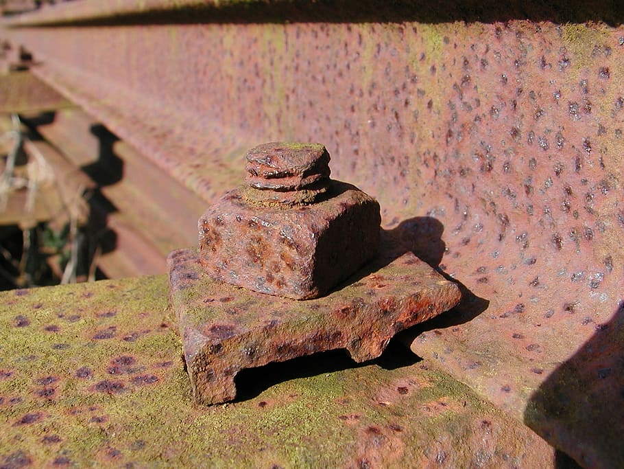 Rust, Nut, Corrosion, Fastener, engineering, railway, line HD wallpaper