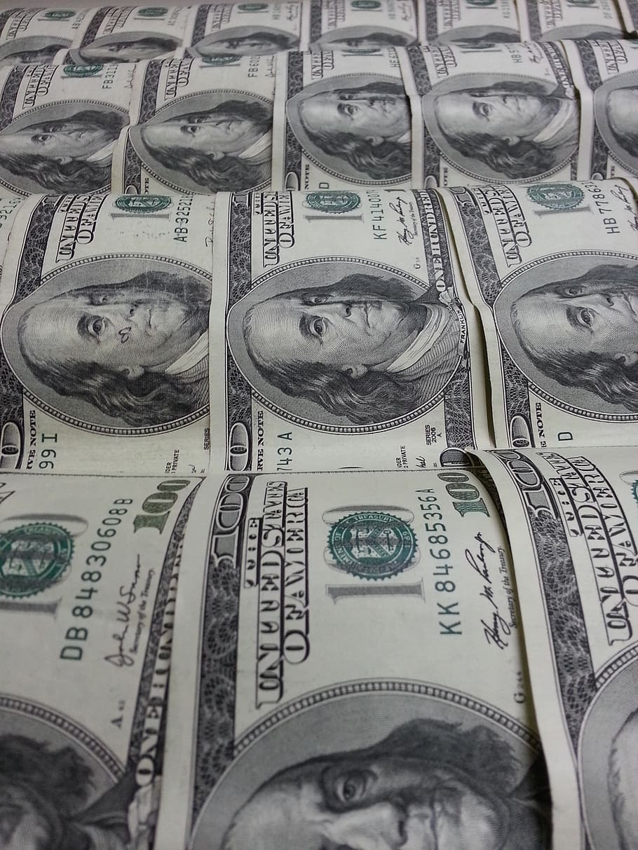 100 US dollar banknote lot, money, dollars, currency, benjamin HD wallpaper