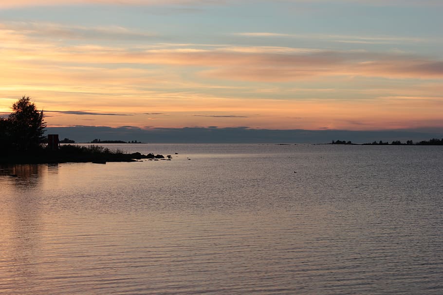 Sunset, Sea, Evening, nature, water, tranquility, beauty in nature HD wallpaper