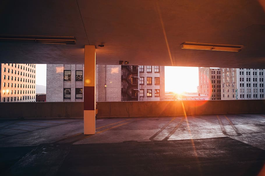 high rise building near sunset, indoors, architecture, no People HD wallpaper