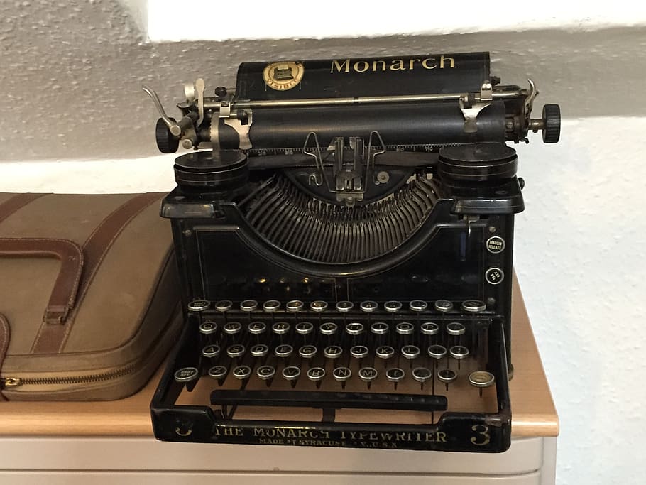 typewriter, old-fashioned, retro, vintage, antique, machine, HD wallpaper