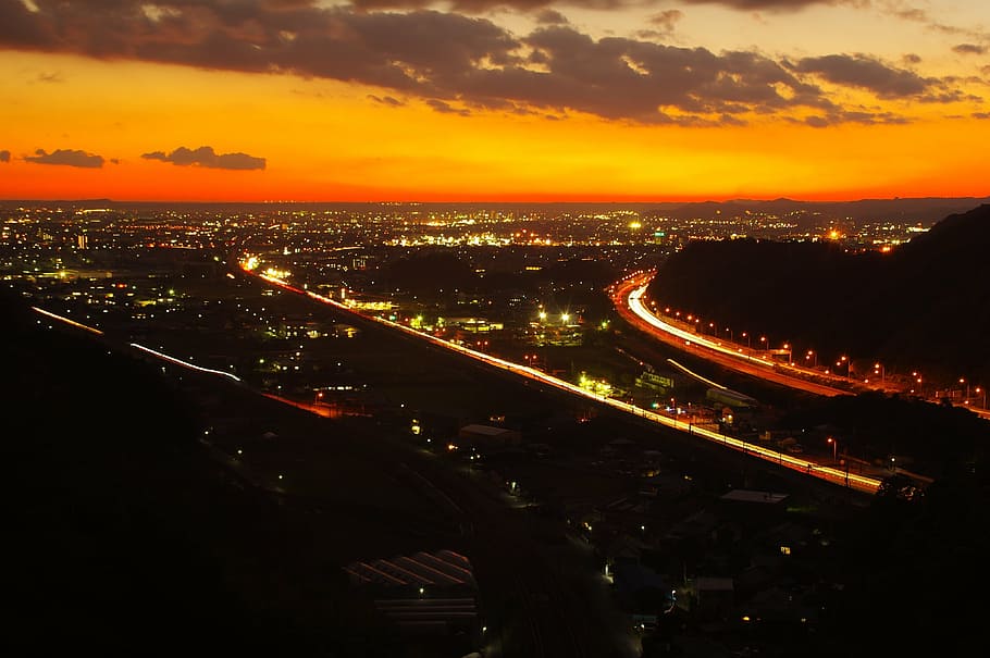 night view, landscape, natural, light, cityscape, travel, japan HD wallpaper