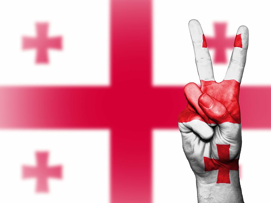 georgia, peace, hand, nation, background, banner, colors, country HD wallpaper