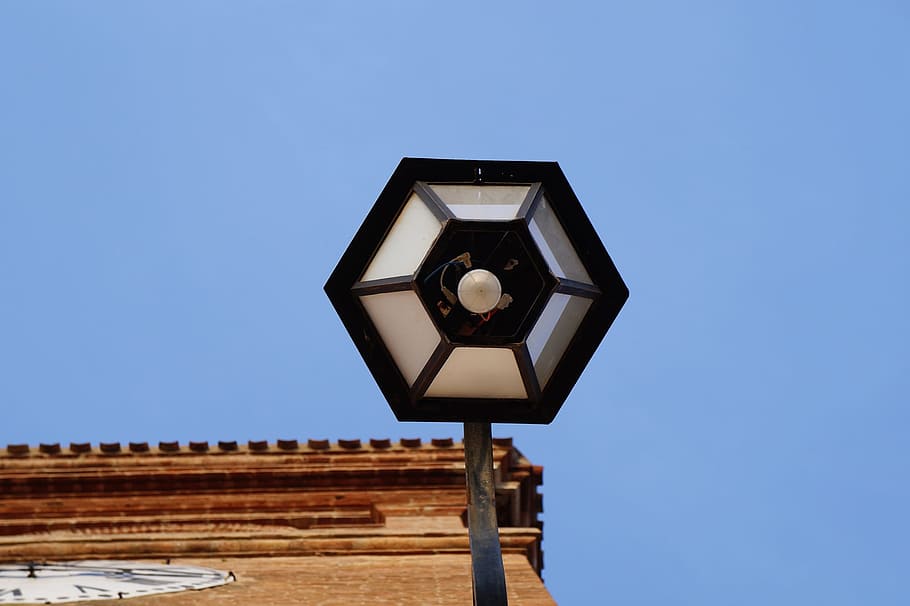 Lamppost, Light, Lighting, sky, blue sky, tranquility, architecture HD wallpaper