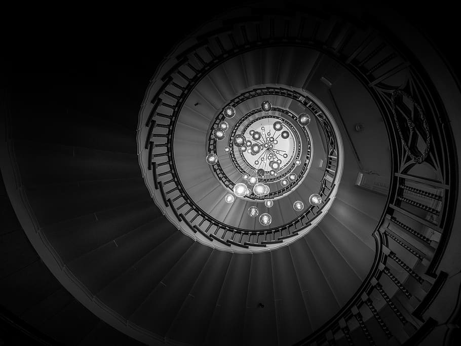 staircase, stairs, architecture, emergence, railing, gradually, HD wallpaper