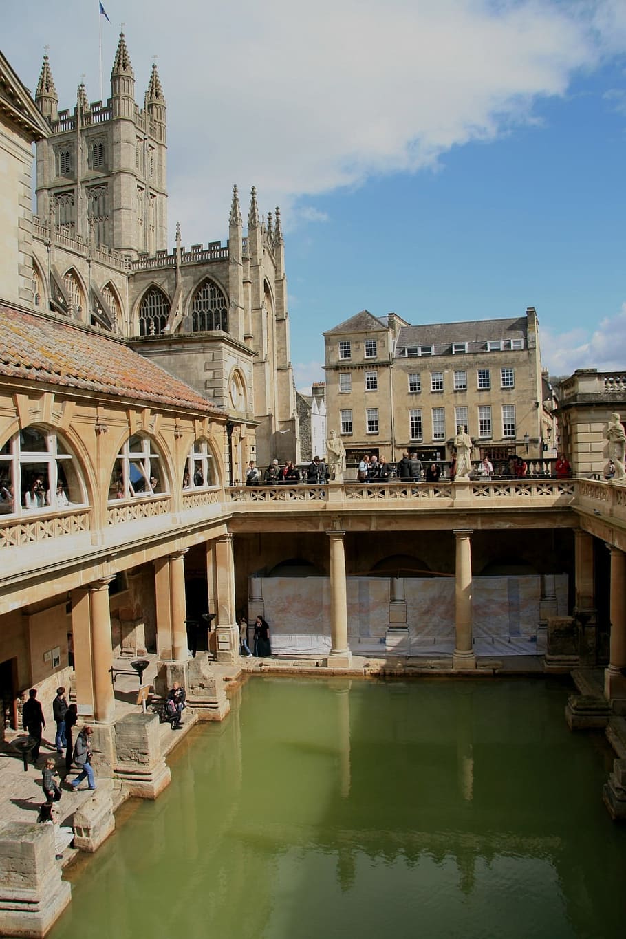 england, roman, baths, architecture, building, landmark, city HD wallpaper