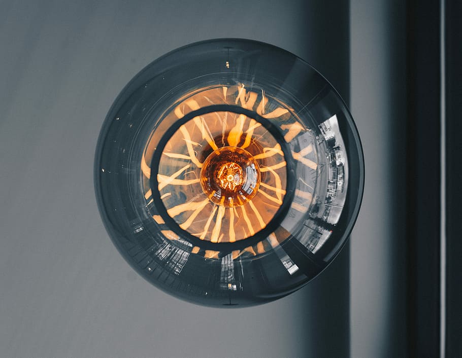 round clear glass lamo, untitled, light, lightbulb, dome, indoors HD wallpaper