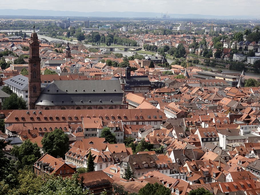 heidelberg, neckar, city, river, bridge, culture, germany, church, HD wallpaper