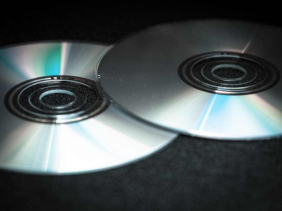 two gray discs, dvd, cd, blank, computer, digital, silver, disk HD wallpaper