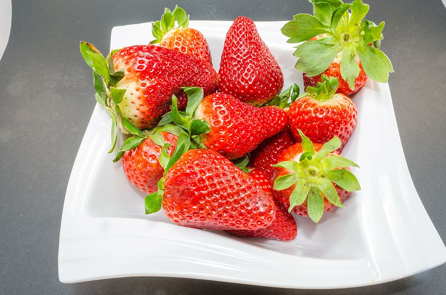 strawberries, fruit, tasty, sweet, food, vitamins, fruits, strawberry fruit, HD wallpaper