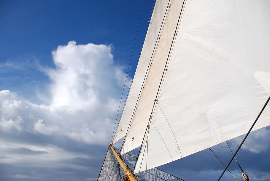 sailing, boat, ship, sky, cloud - sky, sailboat, low angle view HD wallpaper