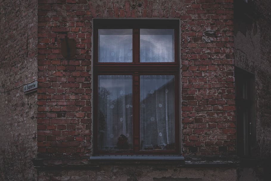 brown framed glass windowpane, closed brown wood-framed clear glass window HD wallpaper