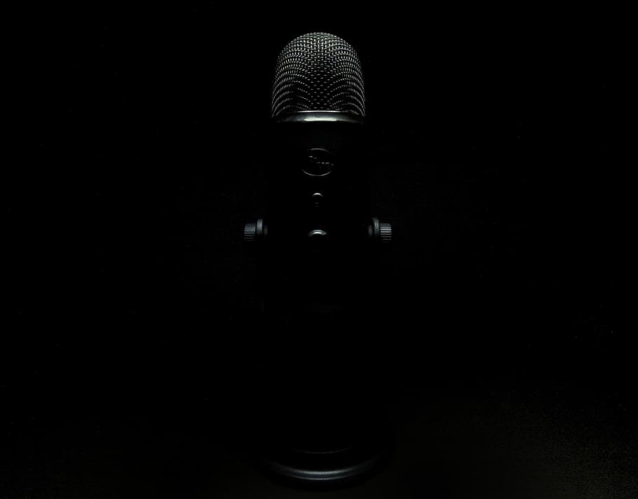 grayscale photo of condenser microphone, recording, sound, sound recording