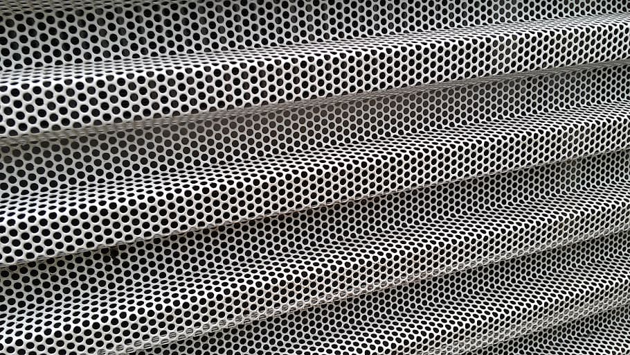 holes, sheet, folded, perforated sheet, metal, pattern, background HD wallpaper