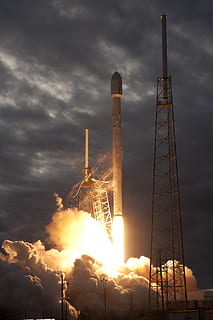 lift-off, rocket launch, spacex, flames, propulsion, speed HD wallpaper