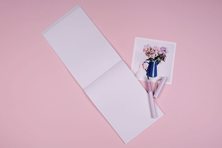 pink ballpoint pen on white printer paper, pink pen on white paper, HD wallpaper