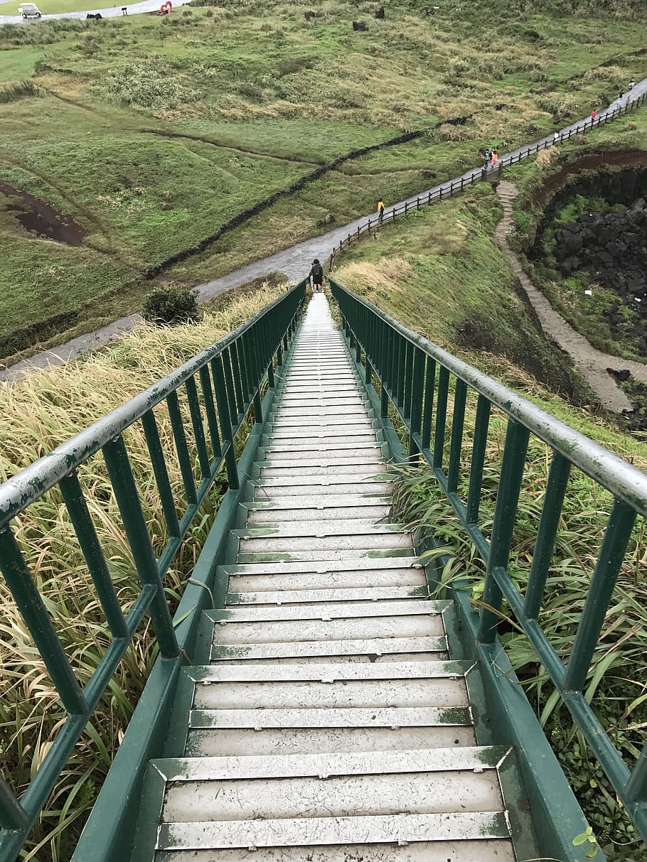 green, jizhou, ladder, railing, direction, the way forward HD wallpaper