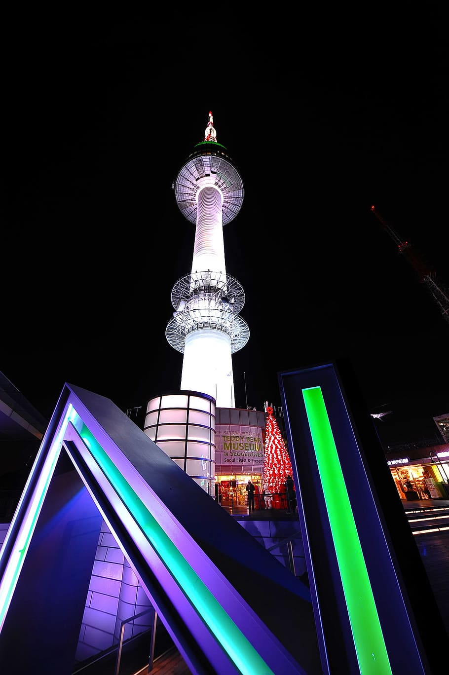 low angle photo of building with light during nighttime, Namsan, Tower, HD wallpaper