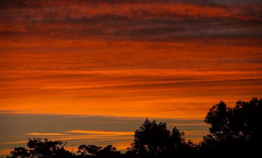 sunset, sky, clouds, orange, grey, dramatic, australia, horizon HD wallpaper