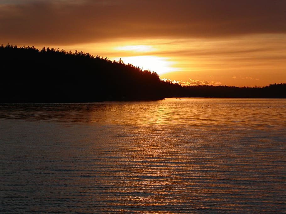 sunset, washington, ferry, water, scenics - nature, sky, beauty in nature HD wallpaper