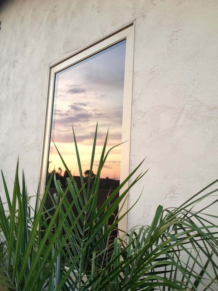 window, reflection, sunset, architecture, building, architecture design HD wallpaper