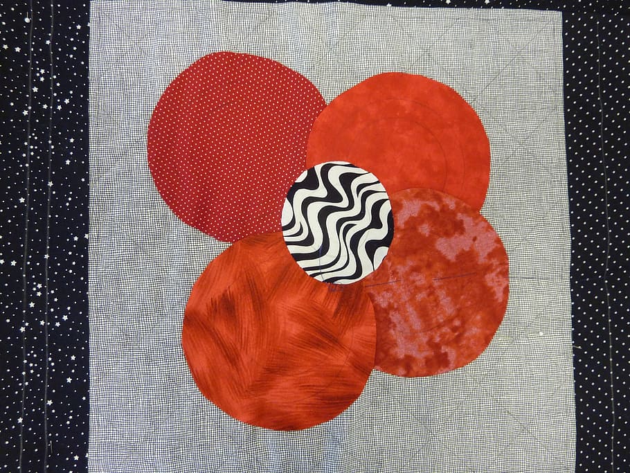 flower, quilt, sew, design, pattern, abstract pattern, art, HD wallpaper