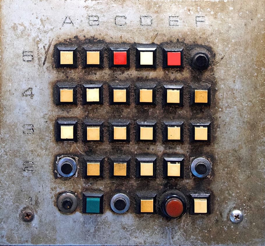 button, box, square, round, control, numbers, technology, no people HD wallpaper