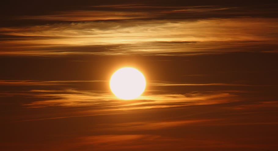sun, sunset, setting sun, abendstimmung, clouds, afterglow HD wallpaper
